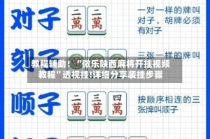 教程辅助！“微乐陕西麻将开挂视频教程”透视挂!详细分享装挂步骤