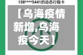 【乌海疫情新增,乌海疫今天】