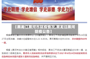【黑龙江黑河市防疫情况,黑龙江黑河防疫公告】