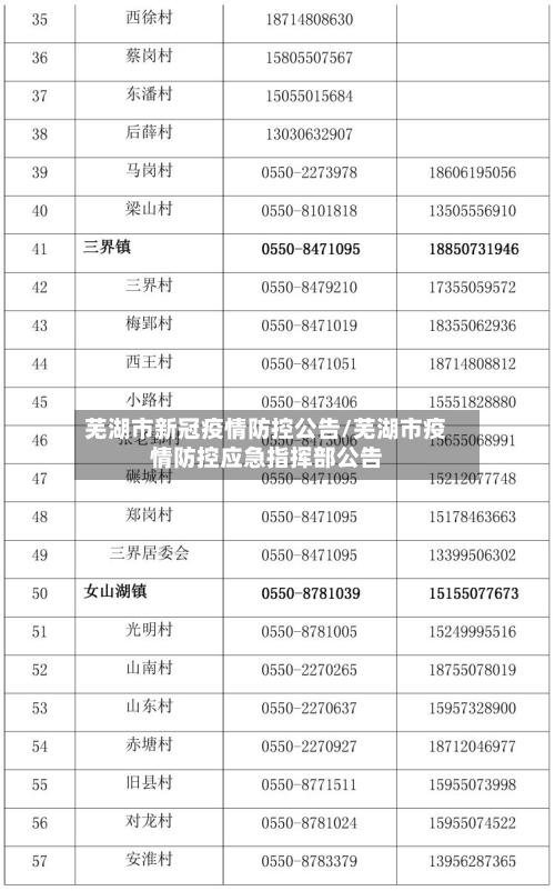 芜湖市新冠疫情防控公告/芜湖市疫情防控应急指挥部公告-第1张图片