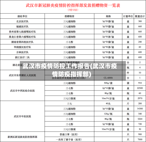 武汉市疫情防控工作报告(武汉市疫情防疫指挥部)-第1张图片