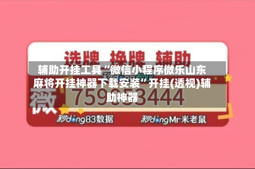 辅助开挂工具“微信小程序微乐山东麻将开挂神器下载安装”开挂(透视)辅助神器-第1张图片