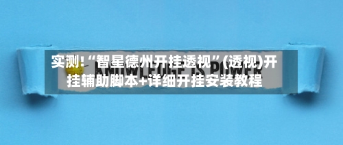 实测!“智星德州开挂透视	”(透视)开挂辅助脚本+详细开挂安装教程-第1张图片