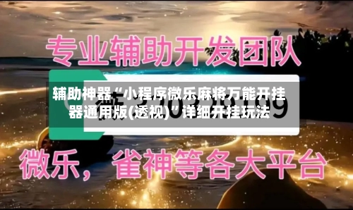 辅助神器“小程序微乐麻将万能开挂器通用版(透视)”详细开挂玩法-第1张图片